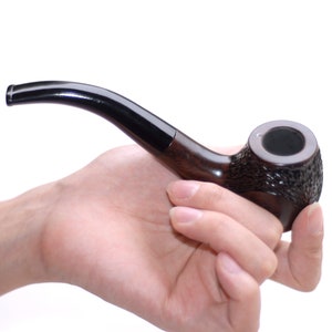Tobacco Pipe Bent Handmade with Sandalwood free Stand and Cleaning Tool