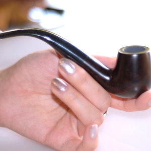 Tobacco Pipe handmade billlard with Sandalwood Stand and Cleaning Tool