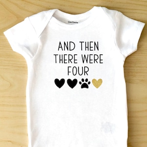Body personnalisé pour nouveau-né - Design familial avec pattes de chien et de chat, idéal pour révéler le sexe, baby shower, tenue à emporter, cadeau