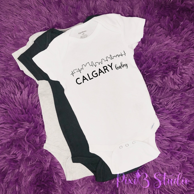 Baby Announcement Pregnancy Announcement and Reveal Baby Bodysuit Calgary Baby Baby Onesies Newborn Onesie Baby Shower Gift Canadian