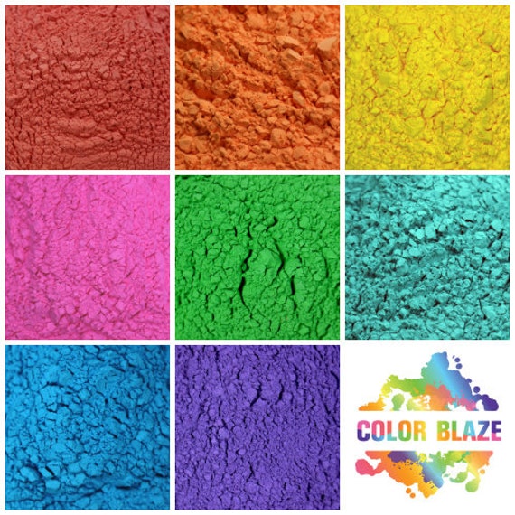 Color Blaze Holi - Polvo de colores – 1 libra de cada color – rosa, rojo,  naranja, amarillo, verde, verde azulado, azul, morado – para carreras