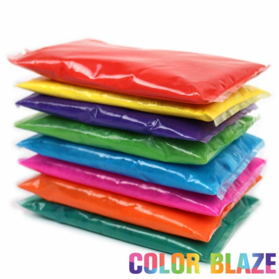 Color Blaze Holi - Polvo de colores – 5 libras de cada color – rosa, rojo,  naranja, amarillo, verde, verde azulado, azul, morado – Para lanzamiento
