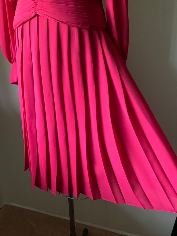 Vintage Richard Warren Raspberry Color Pleated 2 … - image 8