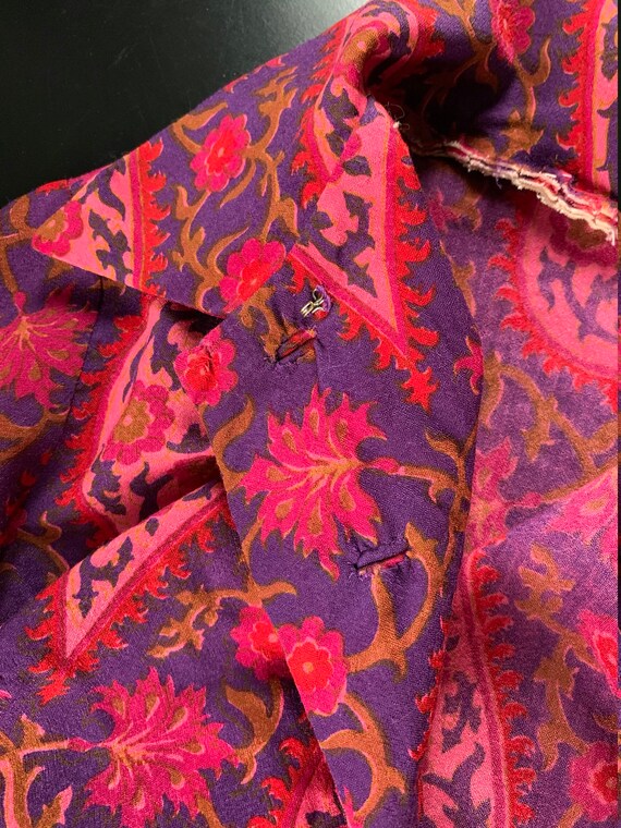 1960's Pink/Purple Paisley Shirtdress - image 8