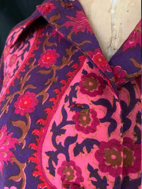 1960's Pink/Purple Paisley Shirtdress - image 4