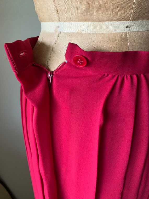 Vintage Richard Warren Raspberry Color Pleated 2 … - image 10