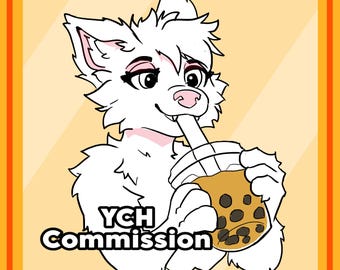 YCH Boba Drinker Furry-commissie