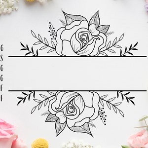 Floral monogram svg Floral cricut monogram frame svg Floral wedding frame svg Flower svg Floral wreath svg Birthday svg Flourish svg Floral