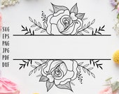 Floral monogram svg Floral cricut monogram frame svg Floral wedding frame svg Flower svg Floral wreath svg Birthday svg Flourish svg Floral