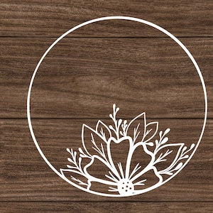 Floral circle svg Laurel wreath svg Flower frame svg Laurel frame svg  Wedding monogram Floral wreath svg Floral frame cut file Floral svg