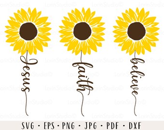 Download Sunflower jesus svg | Etsy
