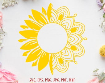 Download Sunflower Mandala Svg Etsy