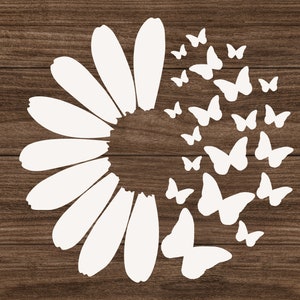 Margno farfalla svg Daisy svg farfalla svg Daisy clipart Daisy taglio file Sunflower svg farfalla daisy png farfalla png