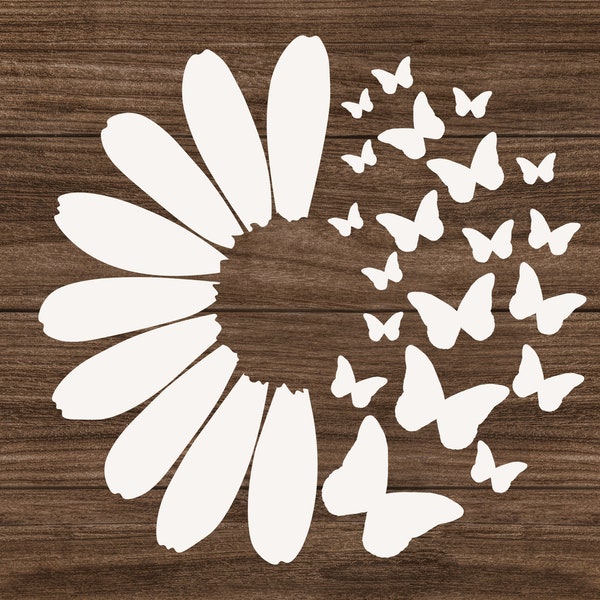 Daisy butterfly svg Daisy svg Butterfly svg Daisy clipart Daisy cut file Sunflower svg Butterfly flower Daisy png Butterfly png