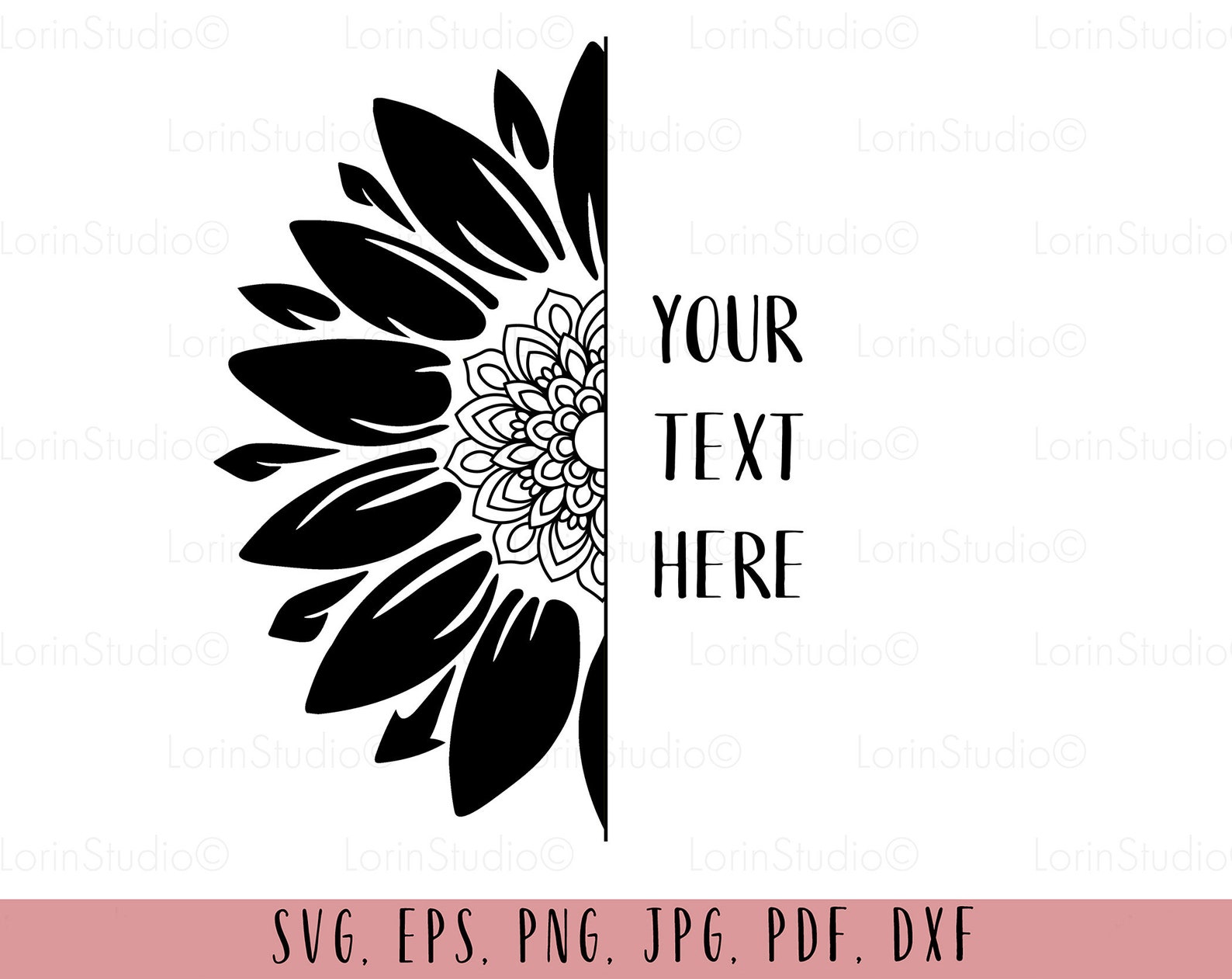 Download Half sunflower monogram svg Sunflower mandala svg ...