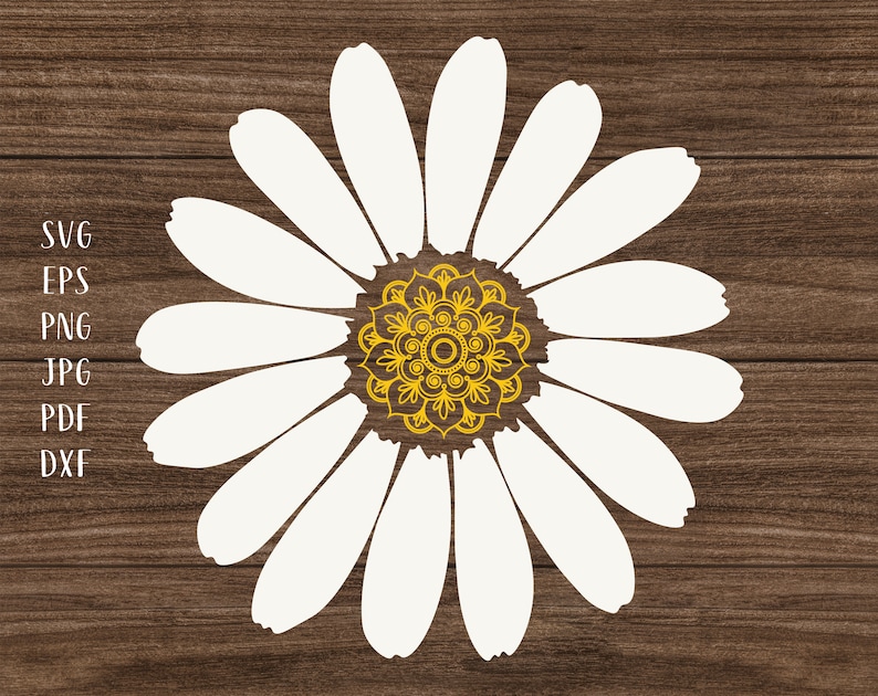 Download Daisy mandala svg Half of a daisy svg White flower svg ...