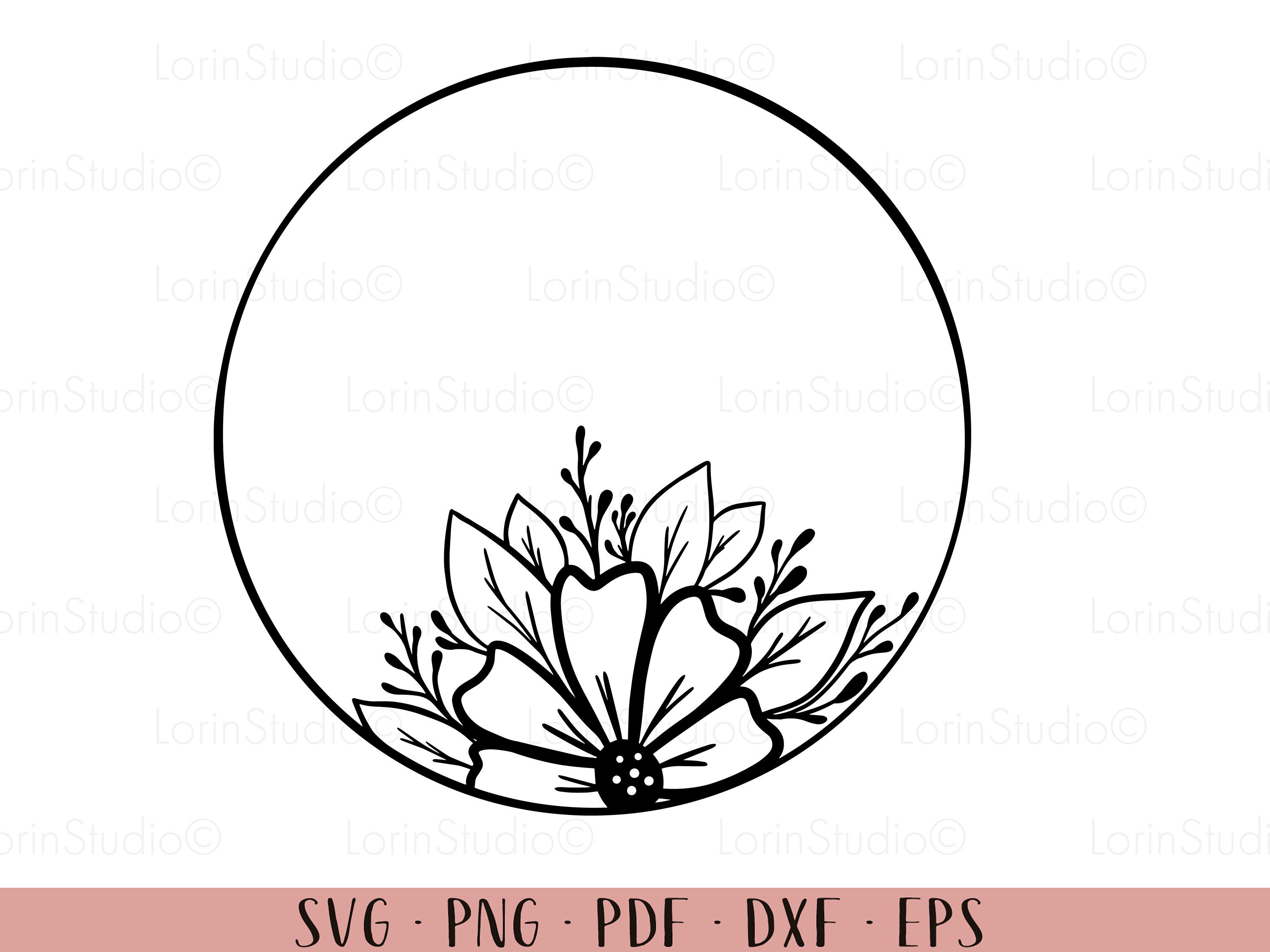 Floral Circle Svg Laurel Wreath Svg Flower Frame Svg Laurel Frame Svg ...