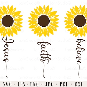 Christian sunflower bundle svg Jesus faith believe svg Christian svg Sunflower svg Jesus svg Faith svg Believe svg Flower svg Sunflower png