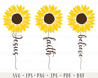 Christian sunflower bundle svg Jesus faith believe svg Christian svg Sunflower svg Jesus svg Faith svg Believe svg Flower svg Sunflower png