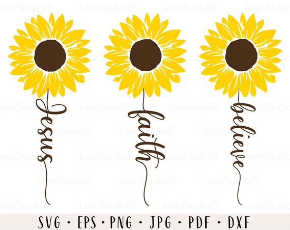 Download Christian sunflower bundle svg Jesus faith believe svg | Etsy