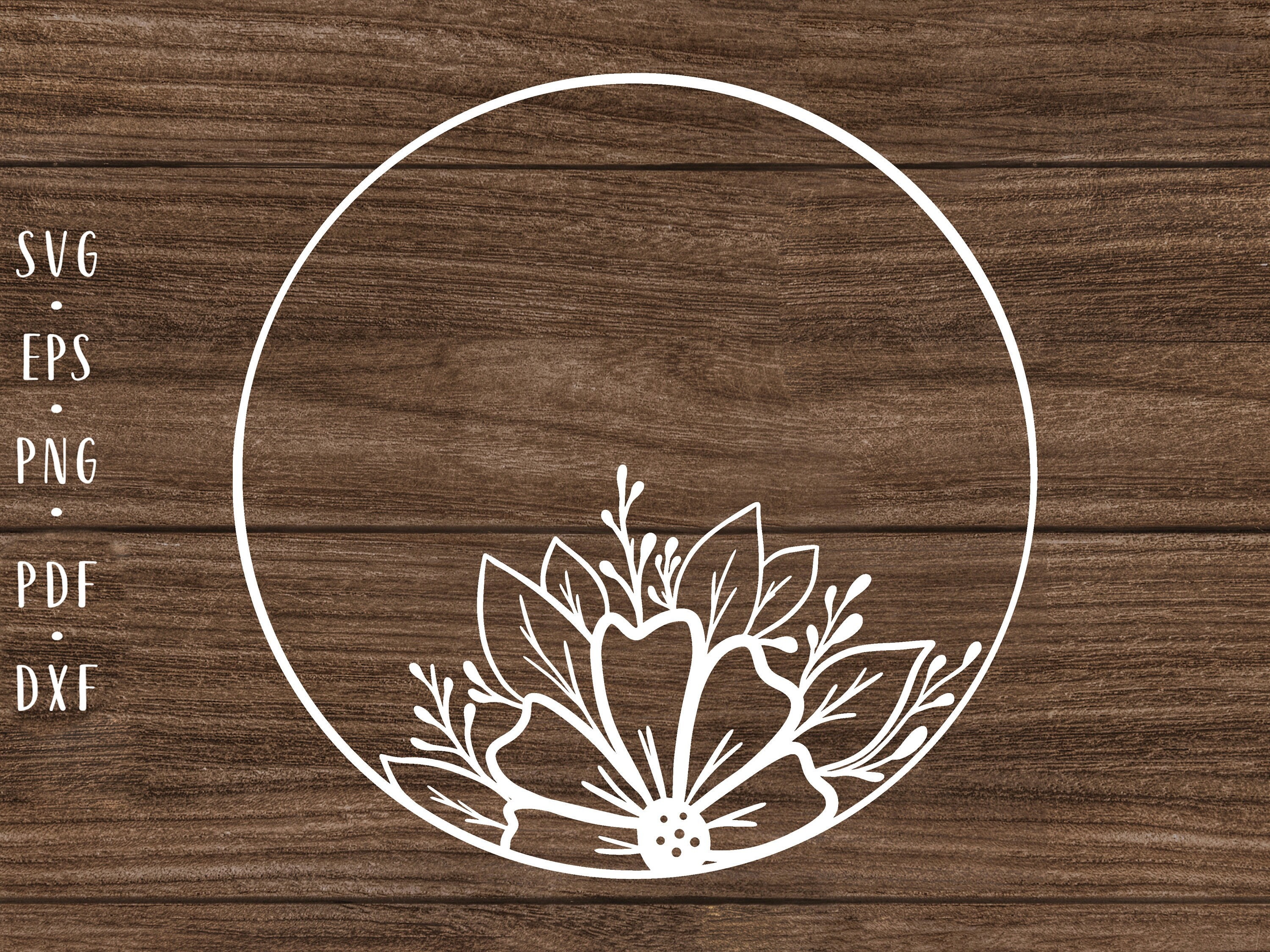 Floral Circle Svg Laurel Wreath Svg Flower Frame Svg Laurel Frame Svg ...