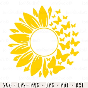 Free Free 160 Sunflower With Butterfly Svg Free SVG PNG EPS DXF File