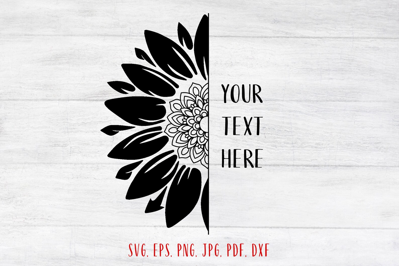 Download Half sunflower monogram svg Sunflower mandala svg ...