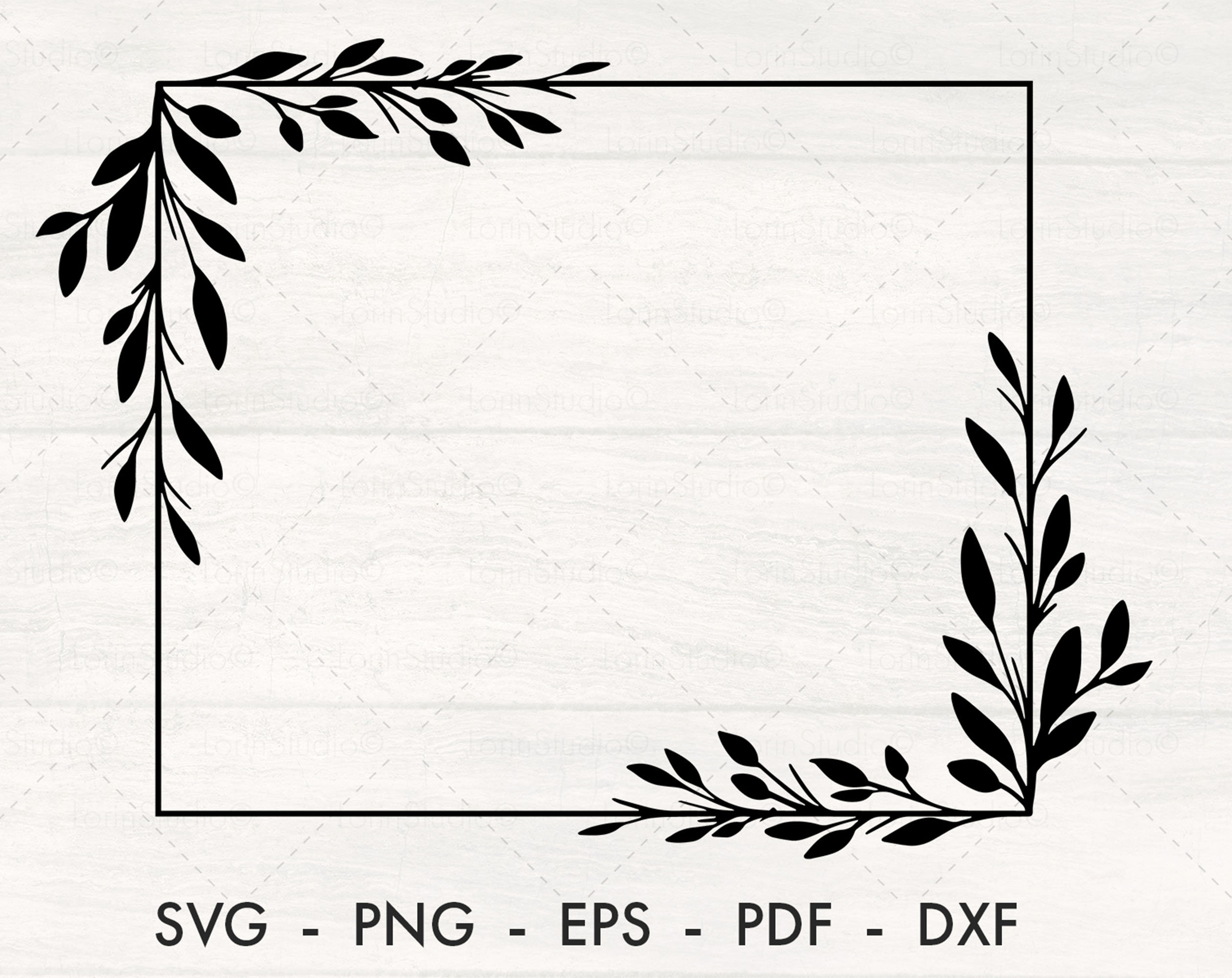 Floral Frame Svg Rectangle Frame Svg Wedding Frame Svg Leaves - Etsy UK