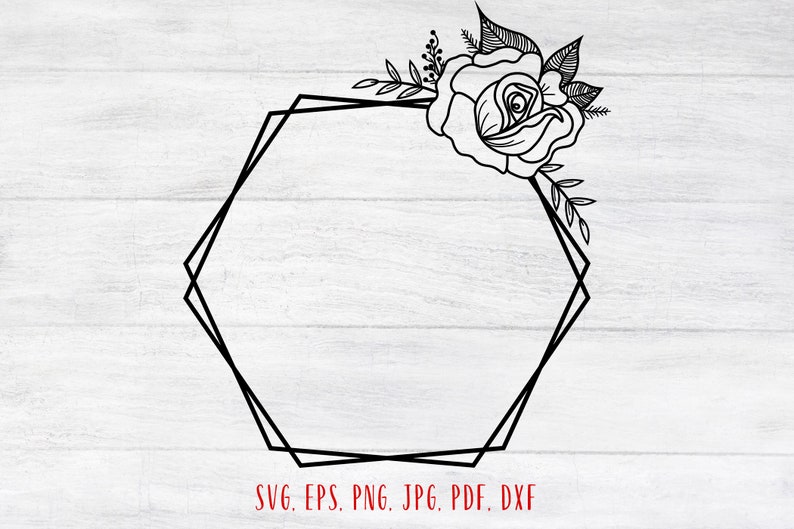 Download Floral hexagon svg Wedding sign svg Hexagon monogram svg ...