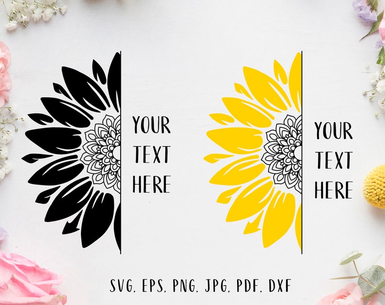 Free Free 277 Sunflower Half Svg Free SVG PNG EPS DXF File