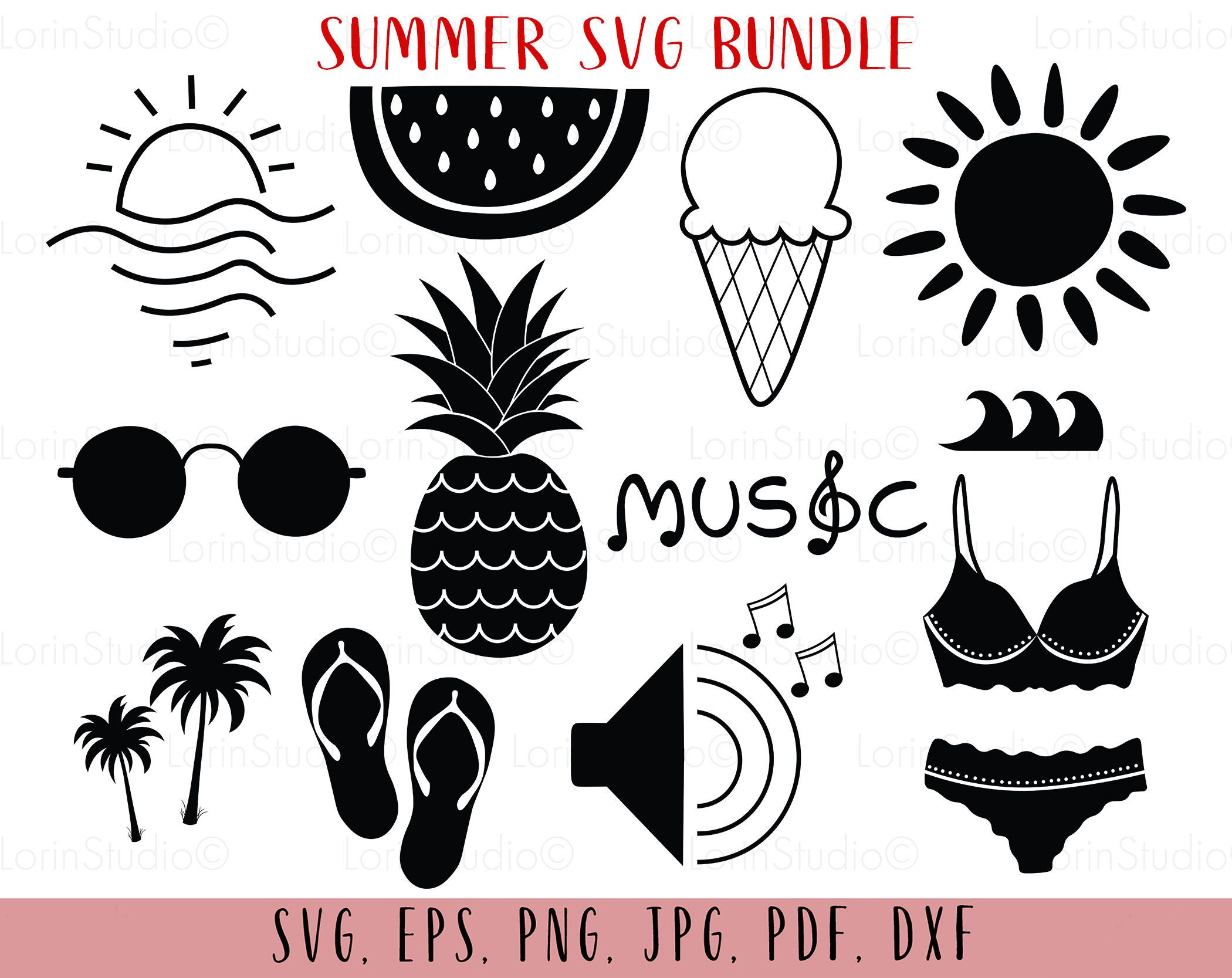 Summer bundle svg Summer cut files Summer svg Beach svg | Etsy