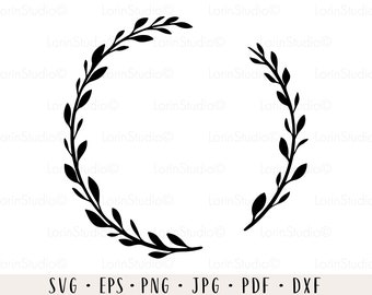 Laurel wreath svg Leaves frame svg Botanical frame svg Laurel frame svg Branch wreath svg Circle leaf svg Floral wreath svg Leaf wreath svg