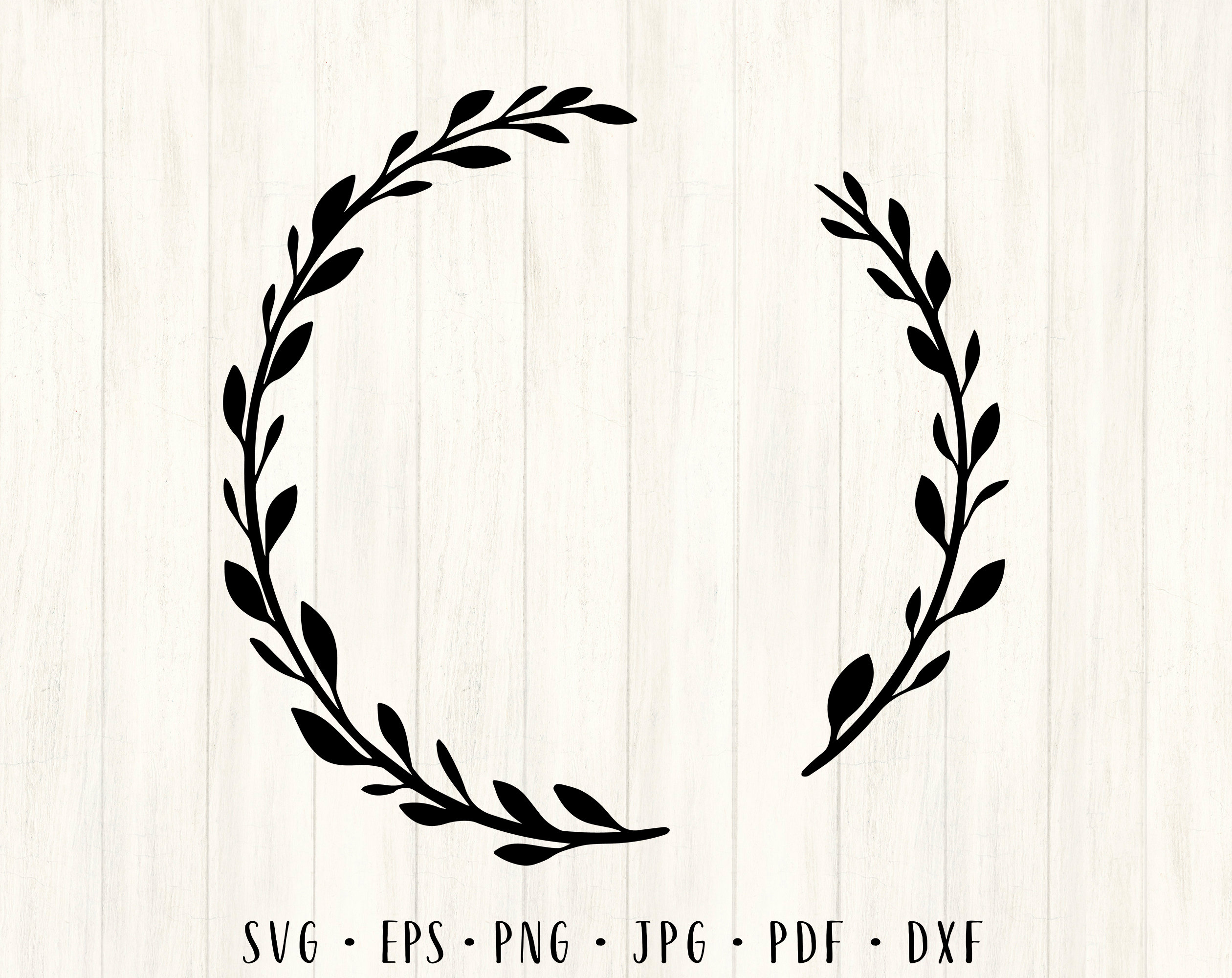 Free Rose Laurel Wreath Frame SVG Cut File