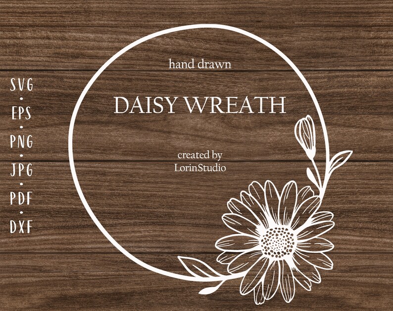 Daisy wreath svg Daisy svg Daisy frame svg Flower svg Wedding wreath svg Floral frame svg Sunflower svg Daisy png Floral svg Daisy clipart image 3