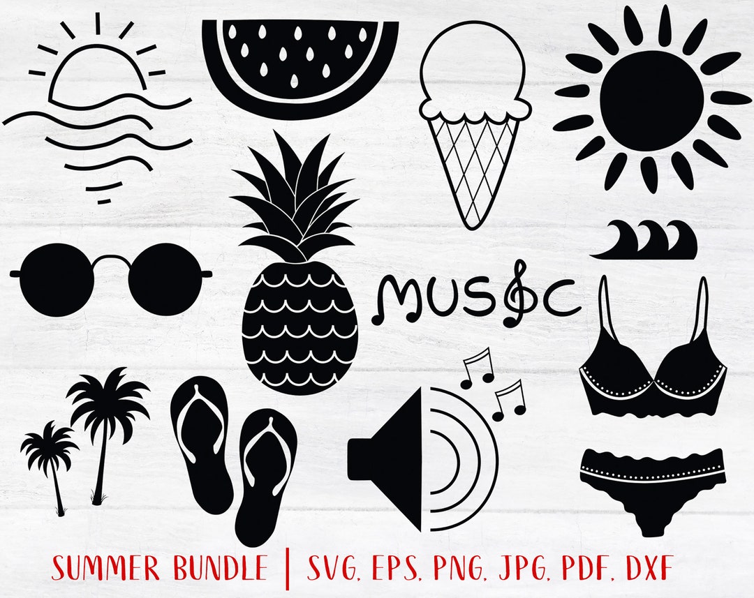 Summer Bundle Svg Summer Cut Files Summer Svg Beach Svg Vacation Svg ...