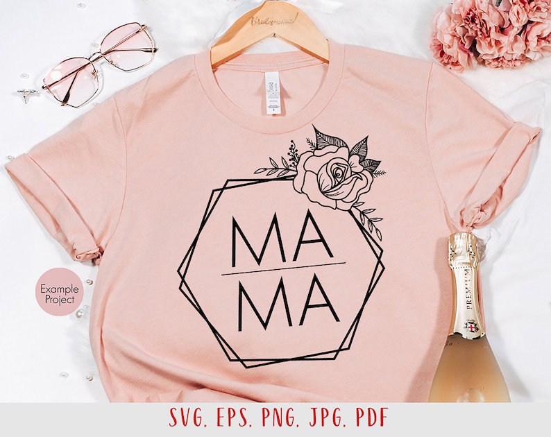 Mama floral hexagon svg Mothers day modern svg Mama clipart Mama hexagon svg Mothers day shirt svg Mama floral frame Mom svg Mama vector image 3