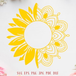 Download Sunflower Mandala Svg Floral Mandala Svg Sunflower Cut File Etsy
