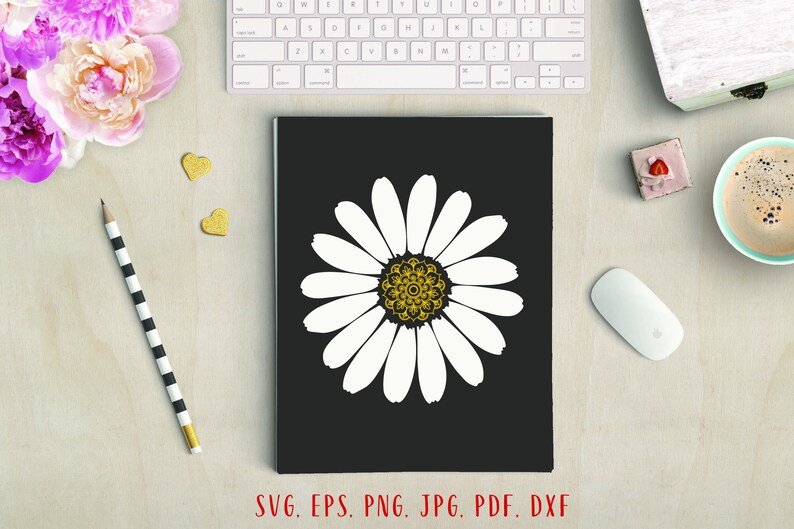 Download Daisy mandala svg Half of a daisy svg White flower svg ...