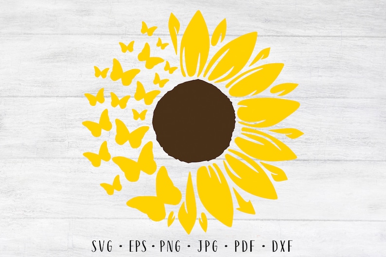 Download Sunflower butterfly svg Sunflower svg Butterfly svg ...