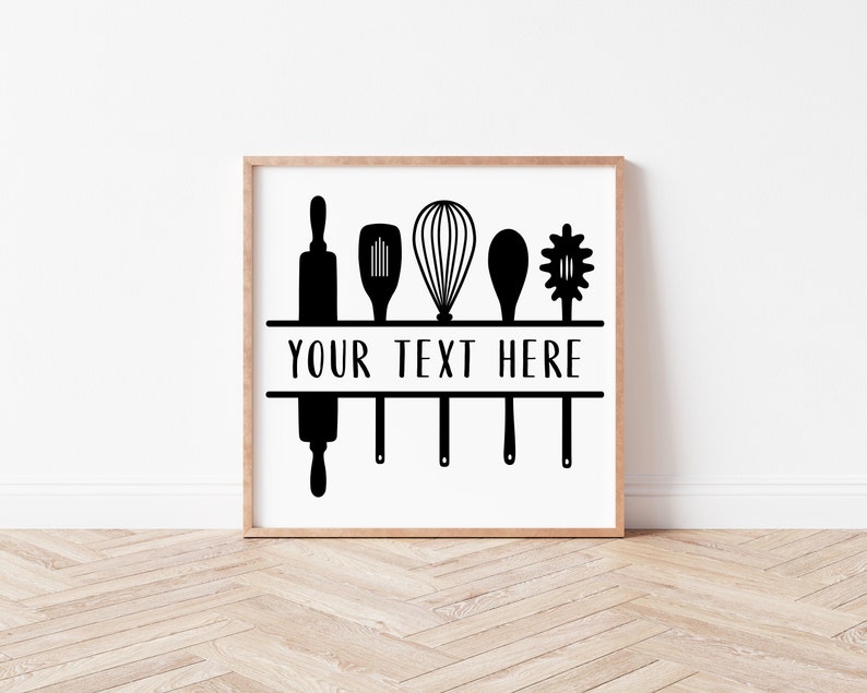 Cooking Split Frame Kitchen Split Frame Svg Cooking Monogram Svg Rustic Kitchen Svg Kitchen ...