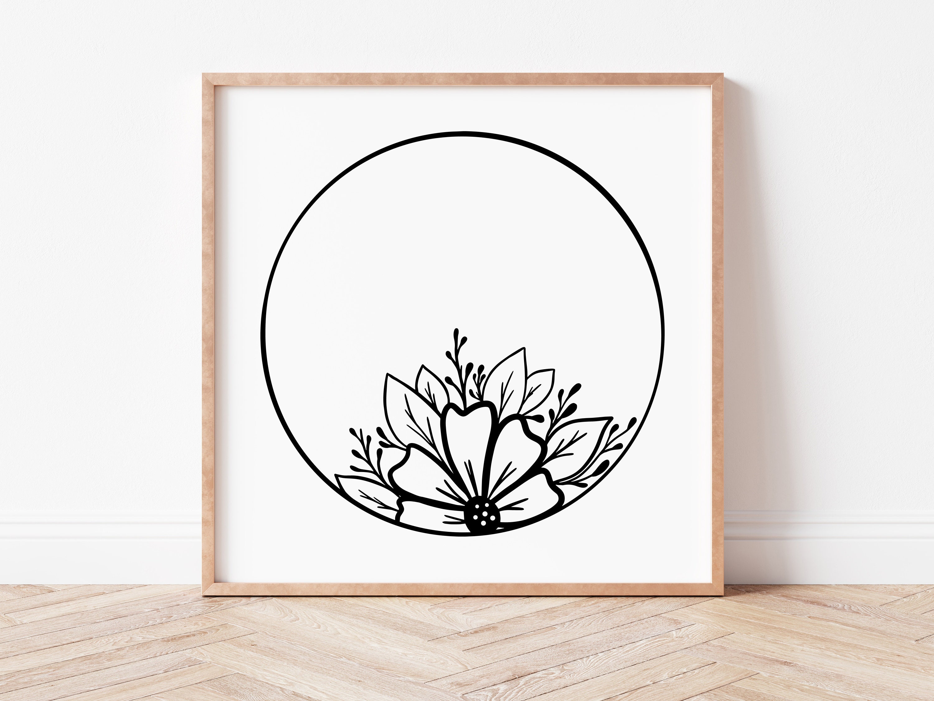 Floral Circle Svg Laurel Wreath Svg Flower Frame Svg Laurel Frame Svg ...