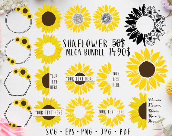 Download Sunflower Mega Bundle Sunflower Decal Sunflower Wedding Etsy