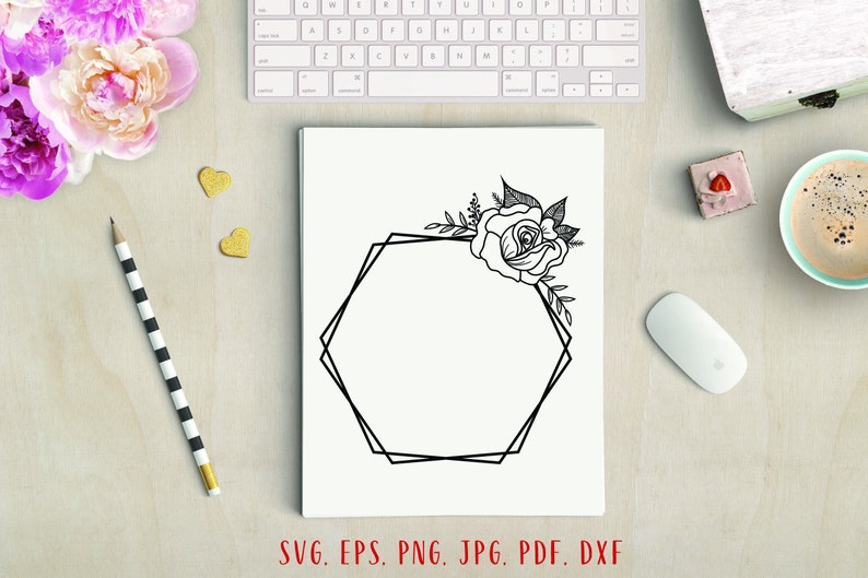 Download Floral hexagon svg Wedding sign svg Hexagon monogram svg | Etsy