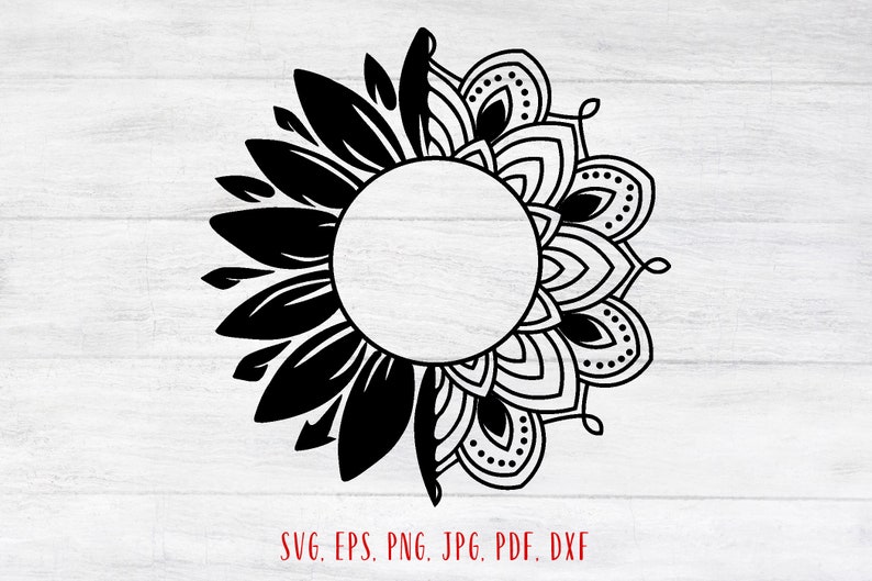 Half Sunflower Mandala Svg - 221+ SVG File Cut Cricut