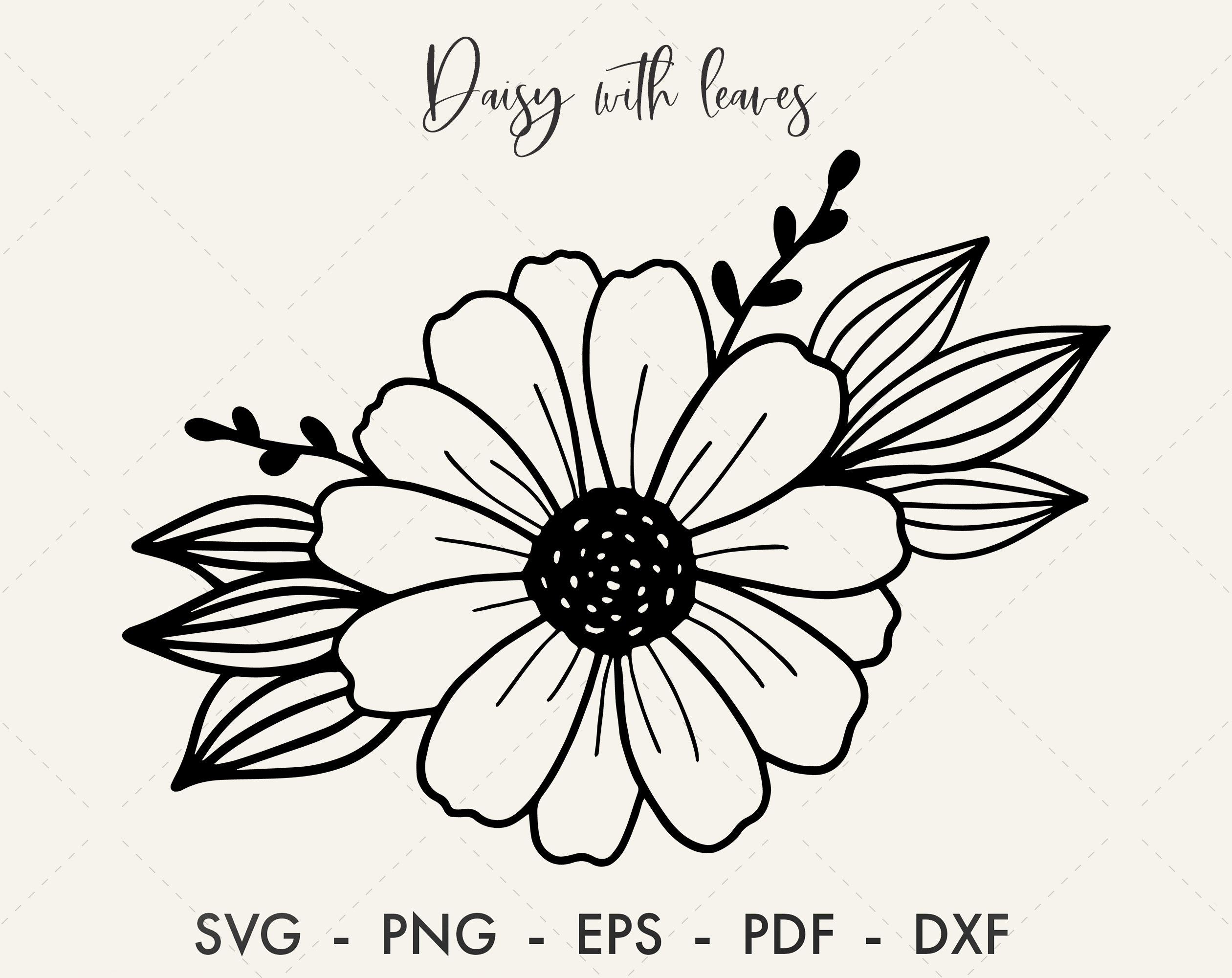 Daisy Svg Daisy Leaves Svg Daisy Png Daisy Cut File Daisy File - Etsy UK