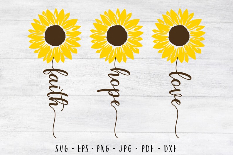 Faith hope love svg Sunflower bundle svg Sunflower svg ...