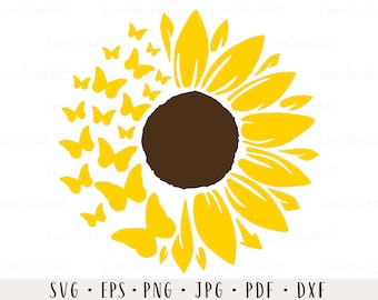 Sonnenblume Schmetterling Svg Sonnenblume Svg Schmetterling Svg Sonnenblume Clipart Sonnenblume geschnitten Datei Schmetterling Blume Svg Sonnenblume Png Schmetterling Png