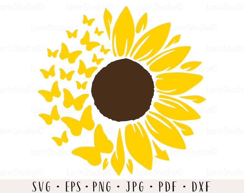 Download Sunflower butterfly svg Sunflower svg Butterfly svg ...