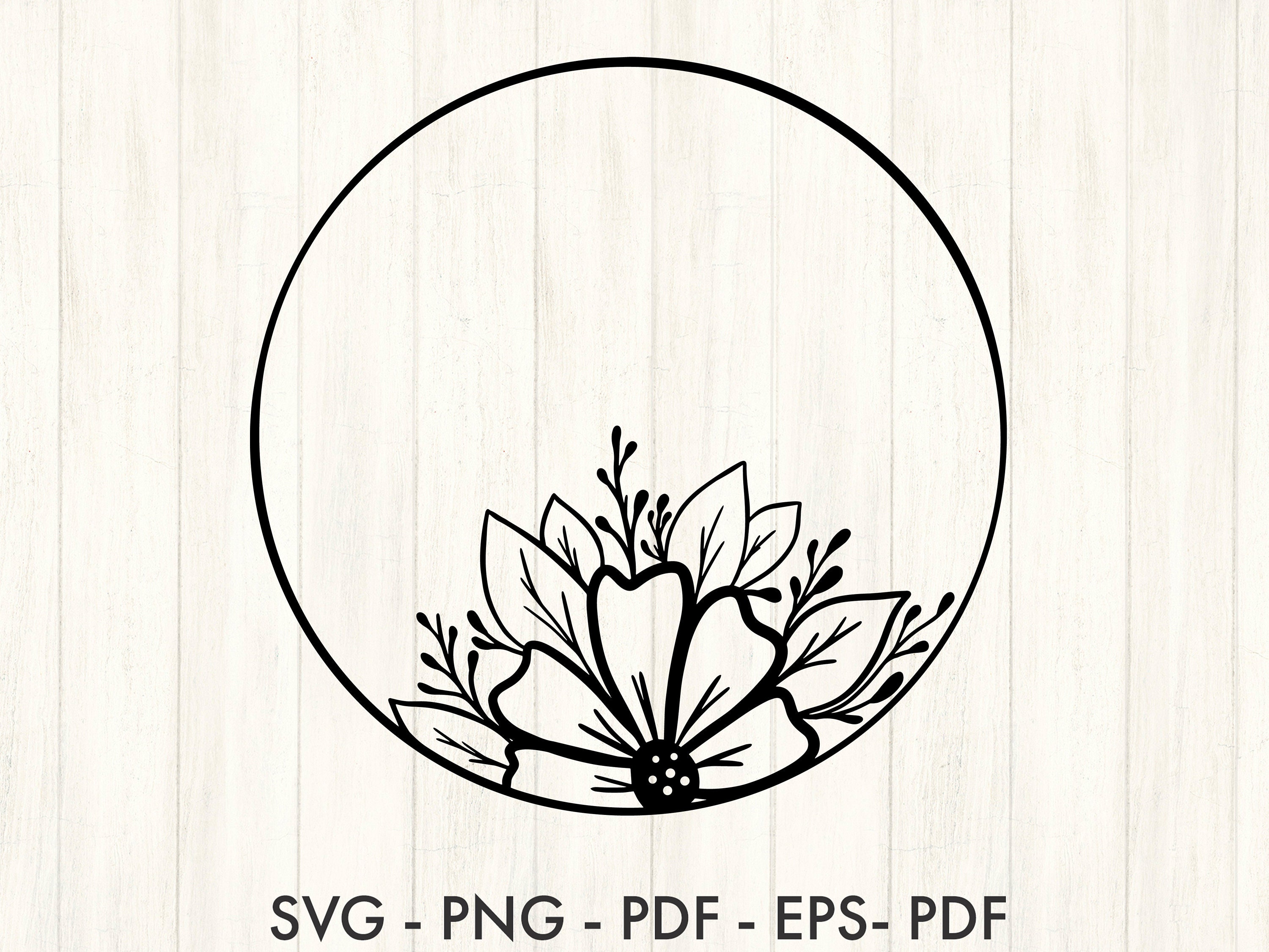 Floral Circle Svg Laurel Wreath Svg Flower Frame Svg Laurel Frame Svg ...