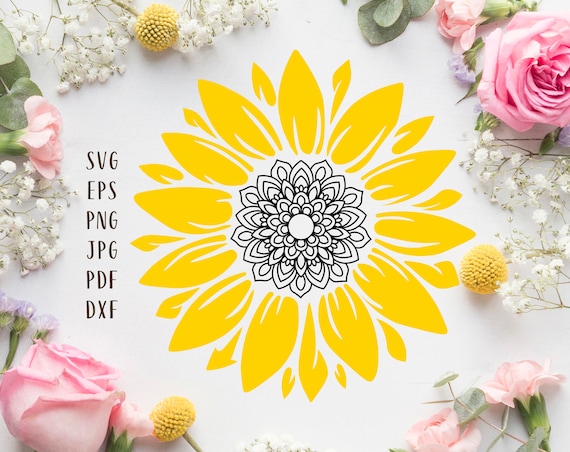 Sunflower Mandala Svg Sunflower Decal Svg Sunflower Svg Floral | Etsy